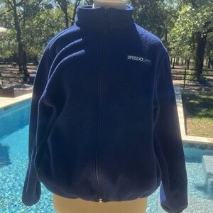 Speedo Fleece Zippered Jacket Blue Size L